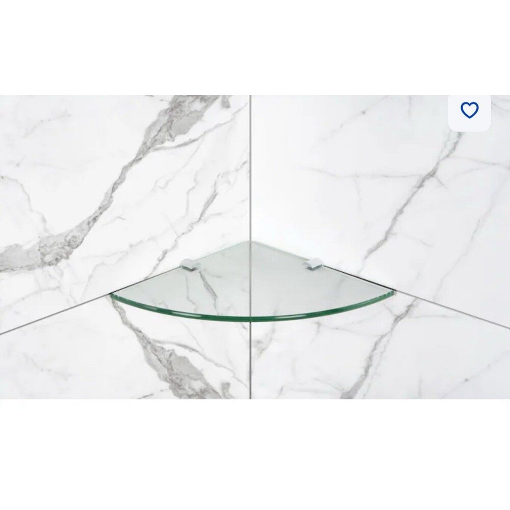 Satori Hudson Clear Glass Corner Shelf  Shelves for Bathroom Shower 9 X 9 8mm